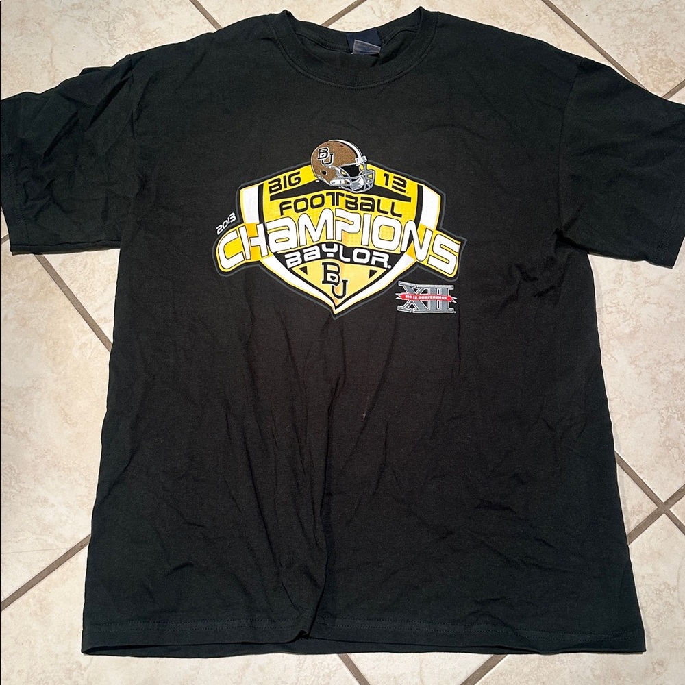 Baylor University 2013 Big 12 Football Champions T-Shirt - Black & Gold Large